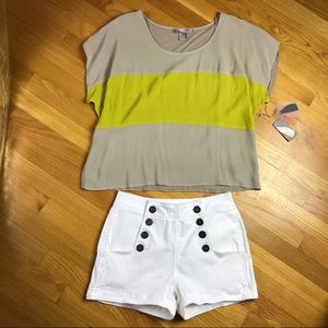 White Nautical Shorts - Size 2